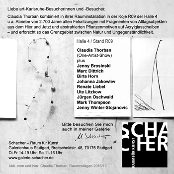 Claudia Thorban auf der art Karlsruhe 2018, Einladung