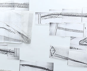 Claudia Thorban, Wiese, 2017, Digitaldruck auf Acrylglas und Papier, Installation in der Galerie Schacher